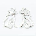 Sitting Cat Charm Openwork Metal Pendant in Two Finishes view 7
