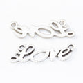 Script Love Double Loop Connector in Two Antique Finishes view 6
