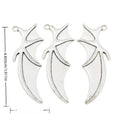 Curved Horn Wing Alloy Charm in Antique Silver Finish view 3