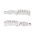Floral Handle Comb Charm In 2 Metal Finishes For Jewelry Making view 6
