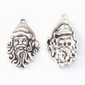 Santa Claus Face Metal Charms in Antique Bronze and Silver view 6