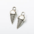 Ice Cream Cone Charm in Two Antique Metal Finishes view 6