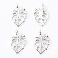 Openwork Monstera Leaf Metal Charms in Four Finishes view 9