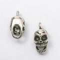 Dimensional Skull Metal Charms in Two Antique Finishes view 6
