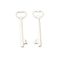 Antique Metal Heart Bow Key Charm Pendant With Textured Detail, 6 Finishes view 11
