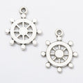 Open Ship Wheel Charm in 2 Metal Finishes for Jewelry Making view 6