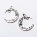 Crescent Moon Two Loop Connectors in Two Antique Finishes view 6