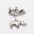 Three-Dimensional Rhinoceros Metal Charm in Four Finishes view 9