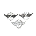 Winged Heart Lock Charm in Antique Silver Tone Jewelry Making Component view 3