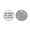 She Believed She Could Round Metal Charm in 2 Finishes view 6