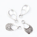 Engraved Teardrop Openwork Metal Charms in Two Finishes view 6