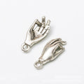 Sculpted Hand Gesture Metal Charm Pendant Jewelry Making Component view 9