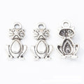 Sitting Cat Outline Charms in Antique Bronze and Silver view 6