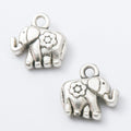 Floral Elephant Charms in Antique Bronze, Antique Silver view 6