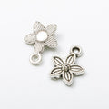 Five-Petal Flower Charm Small Double-Sided Metal Pendant in Four Finishes view 9