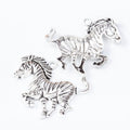 Antique Metal Running Horse Charm Pendant With Textured Detail, 2 Finishes view 6