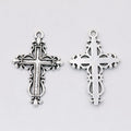 Layered Ornate Cross Charm in Multiple Metal Finishes for Jewelry Making view 6