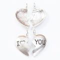 Split Heart Pair Metal Charms in 2 Pictured Finishes view 6