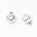 Round Heart Cutout Metal Charm Pendant in Three Finishes view 8