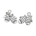 Pair of Patterned Mitten Metal Charms in Six Finishes view 11