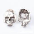 Cross Detail Skull Metal Beads in Two Antique Finishes view 7