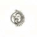 Antique Sun and Crescent Moon Face Metal Charm Jewelry Component view 5