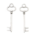 Trefoil Bow Key Metal Charm for Jewelry Making in Antique Bronze and Antique Silver view 6