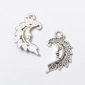 Vintage Style Metal Filigree Crescent Moon Charm in 2 Metal Finishes view 6