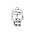 Smiling Skull Metal Charm in Gold Bronze and Antique Silver view 8