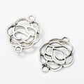 Openwork Rose Two-Loop Connector in 4 Metal Finishes for Jewelry Making view 9