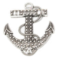 Textured Anchor Charm Alloy Jewelry Making Component in 2 Finish Options view 6