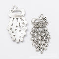 2-Finish Long Peacock Metal Jewelry Components for Crafts view 5