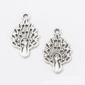 Fan Tail Peacock Metal Charms in Antique Bronze and Silver view 5