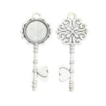 Round Bezel Key Metal Charm for Jewelry Making in Antique Bronze and Antique Silver view 6