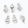 Mushroom Charm Small Double-Sided Metal Pendant in Three Finishes view 8