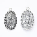 Rose Framed Virgin Medal Charm in 2 Metal Finishes for Jewelry Making view 6