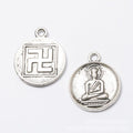 Round Buddha Symbol Pendants in Three Patina Finishes view 7