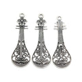 Filigree Guitar Metal Charm Pendant in 2 Finishes for DIY Jewelry view 7