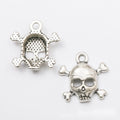 Vintage Style Metal Skull And Crossbones Charm in 2 Metal Finishes view 7