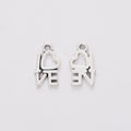 I Love Letter Jewelry Pendant Charm in Six Metal Finishes view 11