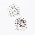 Floral Five Loop Connector Charms in Antique Bronze, Antique Silver view 6