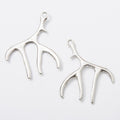 Branching Three Prong Antler Charm Pendants in Six Finishes view 11