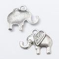 Small Elephant Charm with Patterned Ear in Two Antique Finishes view 6