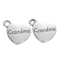 Grandma-Engraved Heart Metal Charm Pendant in 3 Finishes for DIY Jewelry view 8