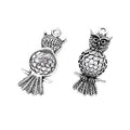 Antique Perched Owl Metal Charm, Two Finishes Jewelry Component view 6