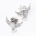 Flying Owl Charm in 2 Metal Finishes for Jewelry Making view 5