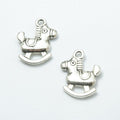 Vintage Finish Metal Rocking Horse Charms in 2 Style Options view 6
