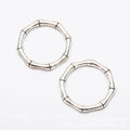 Bamboo Texture Open Ring Connector in Three Metallic Finishes view 7