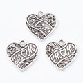 MOM Heart Metal Charms in Two Antique Finishes Jewelry Components view 6