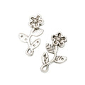 Flower Stem Metal Charm in 4 Pictured Finishes Jewelry view 9